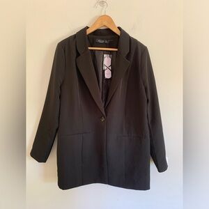 NWT Stoosh Black Oversized One Button Blazer Size S